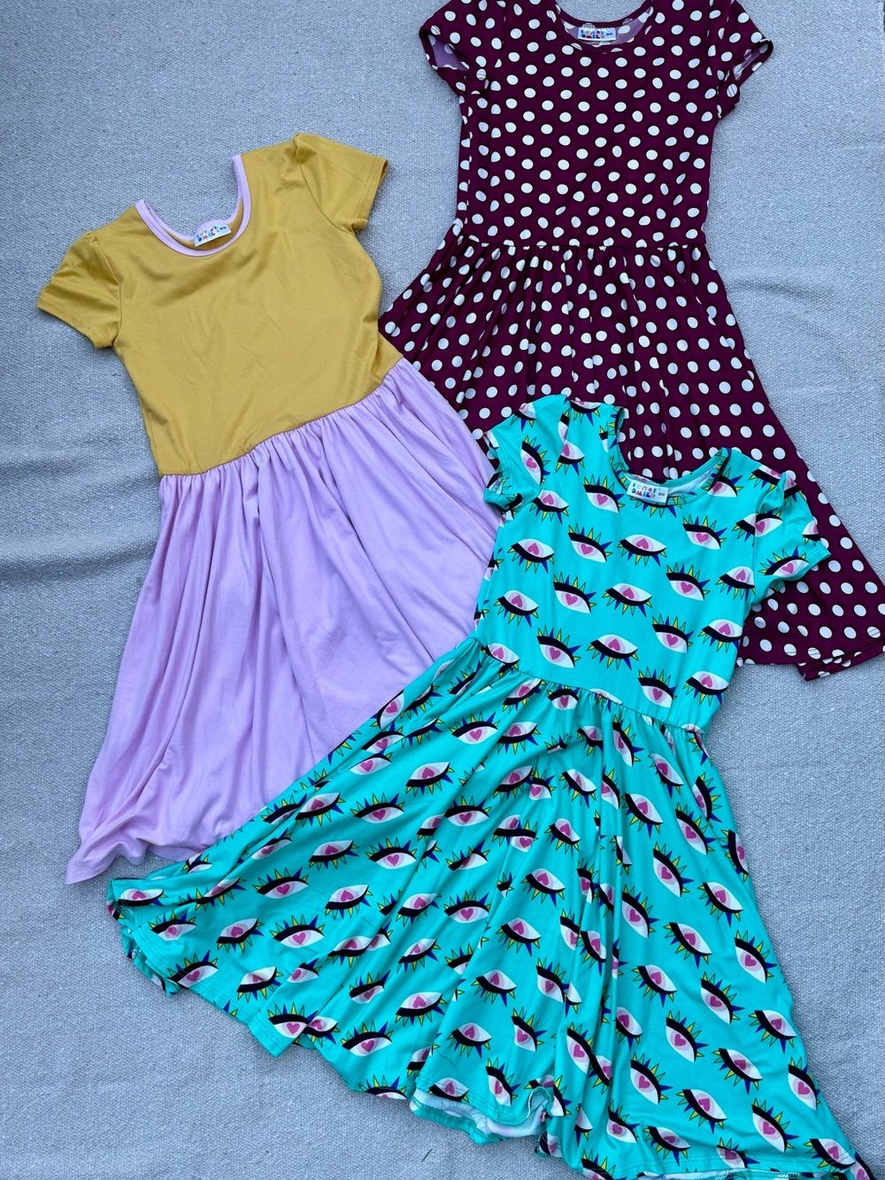 Dot Dot Smile Girl’s Twirl Dress Lot of 3  Size 8/10 *flaw pictured*